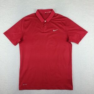 Tiger Woods Collection Polo Shirt Mens Medium Red Nike Dri Fit Performance